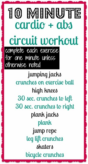 10 Minute Cardio and Abs Circuit Peanut Butter Fingers