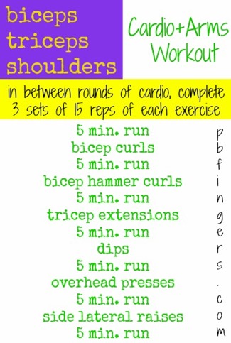 Cardio Arms Workout Peanut Butter Fingers