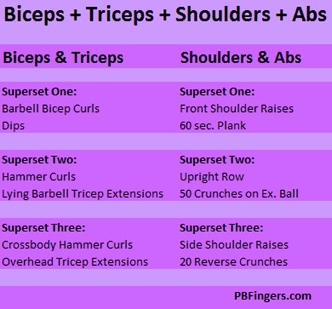 Bicep + Tricep Superset Workout  Bicep and tricep workout, Upper