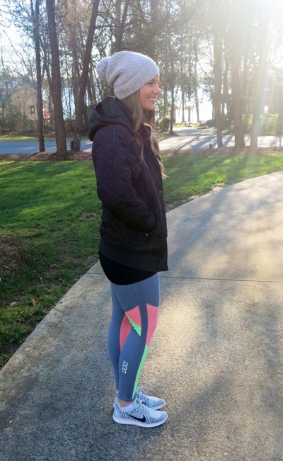 Lorna Jane Women's Navy Tres Sporty Core Ink Stripe Leggings Size