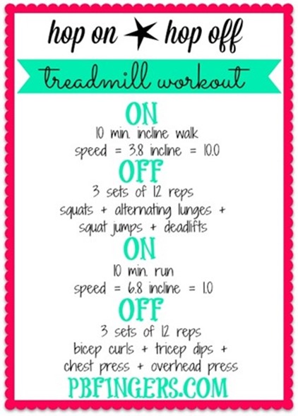 hop on hop off treadmill workout