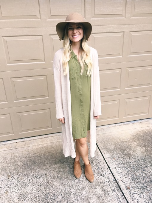 army green tee shirt dress