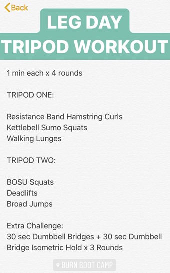 Tripod Leg Workout