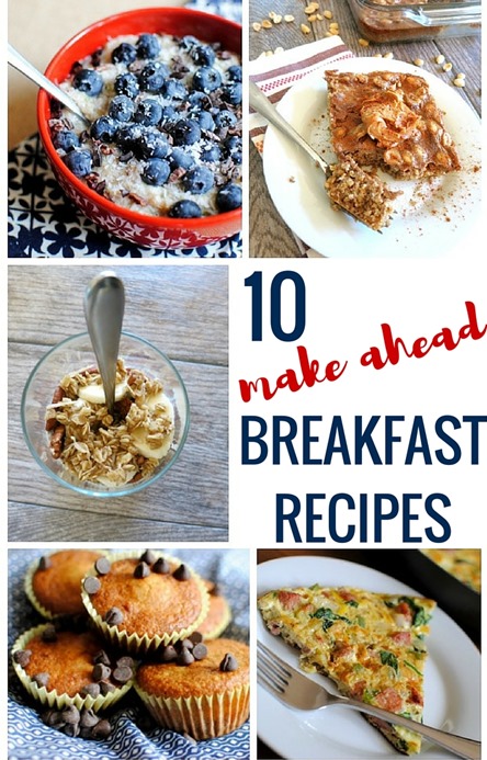 10 Make-Ahead Breakfast Recipes - Everything from frittatas and muffins to overnight oats and paleo breakfast ideas!