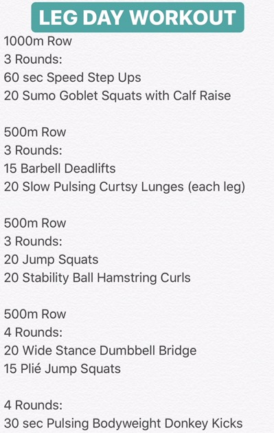 Rowing and Leg Workout