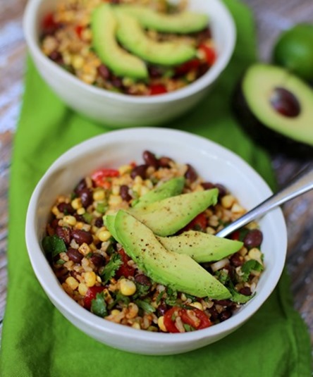 black bean brown rice salad