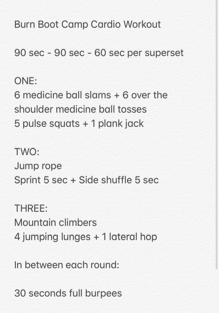 Burn Boot Camp Cardio Workout