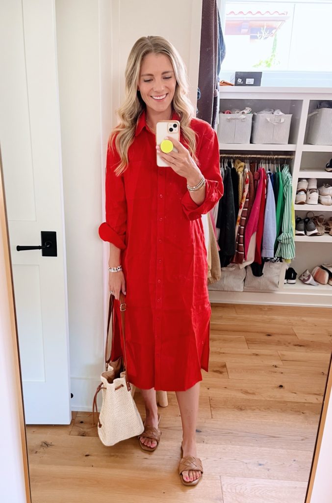 red linen dress amazon