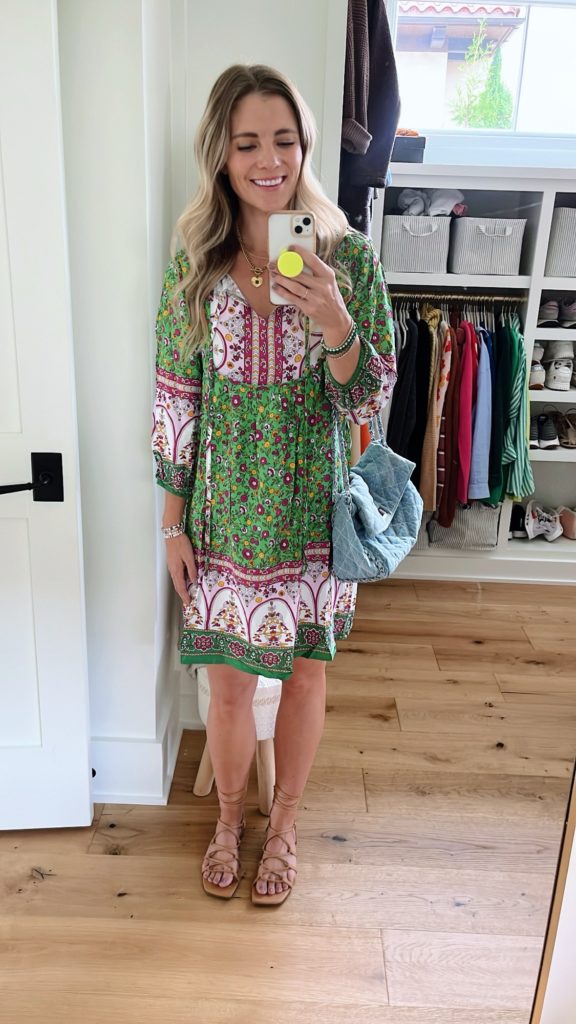 Amazon green floral dress