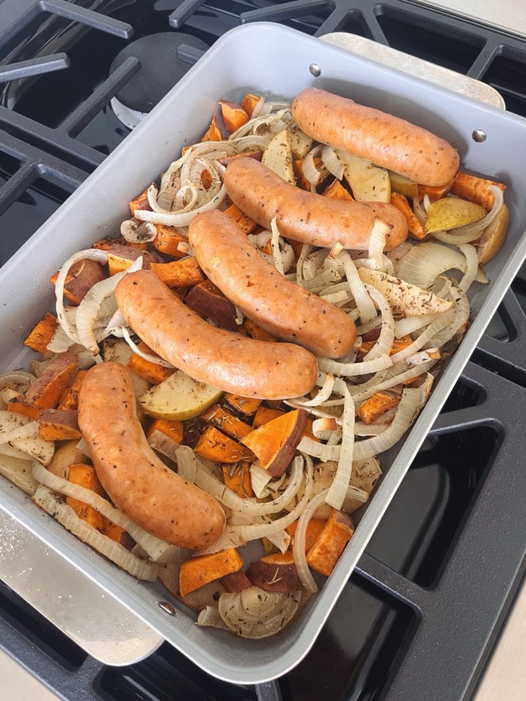 chicken sausage sweet potato bake