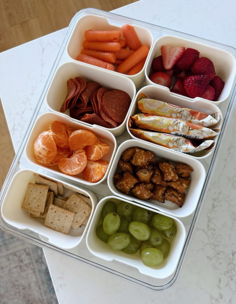 organized snack tray