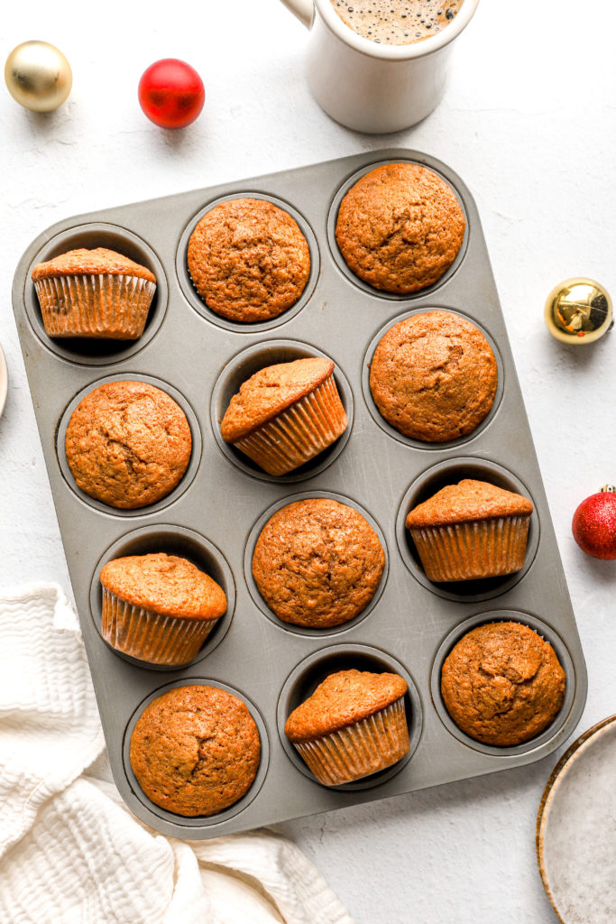 banana gingerbread muffins